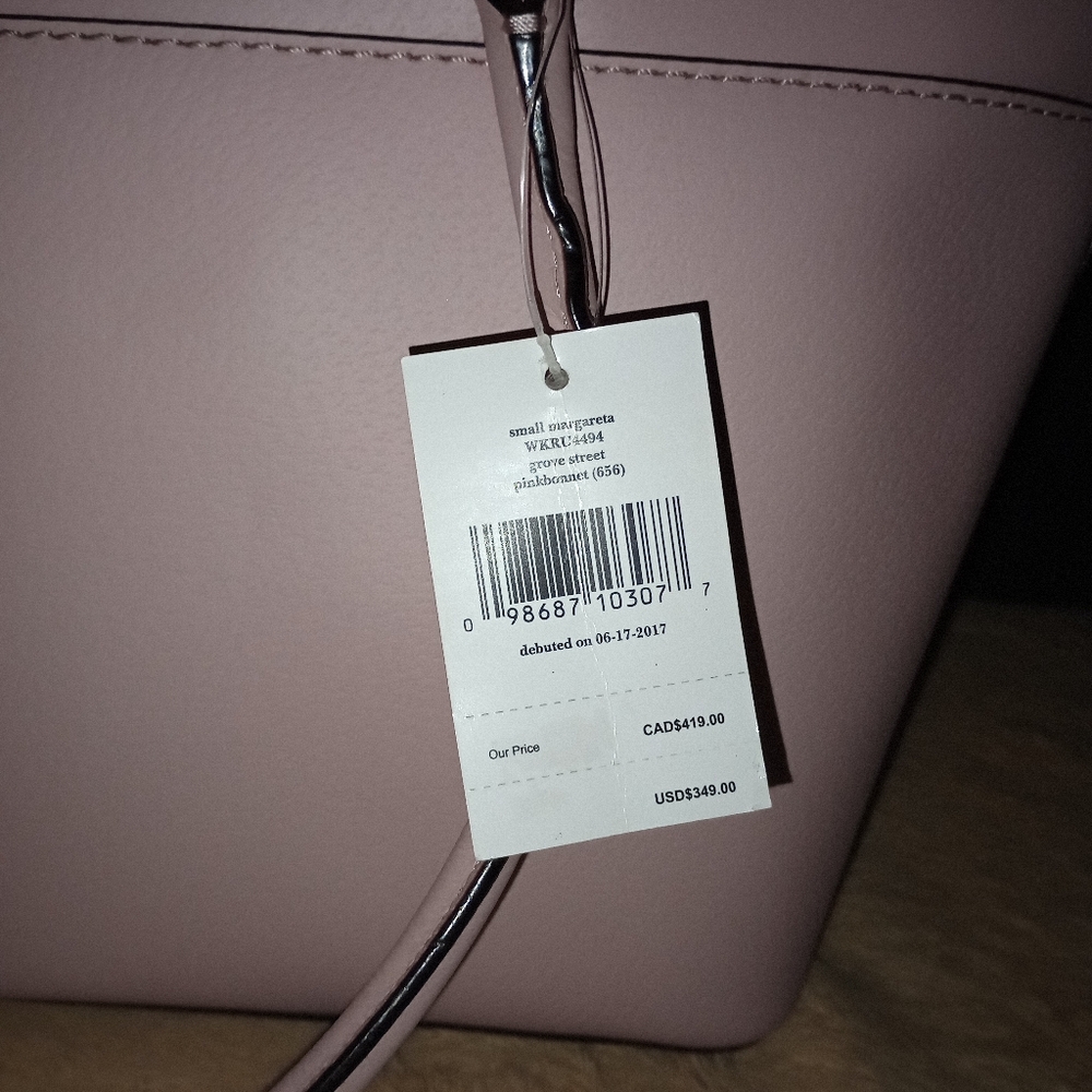 NWT Kate Spade New York | Pink Bonnet Margareta Grove Street Leather Tote - Picture 12 of 14
